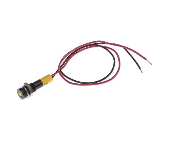 63-7708-76　RS PRO Yellow Indicator, 24 V dc, 6mm Mounting Hole Size, Lead Wires Termination, IP67　700-1886