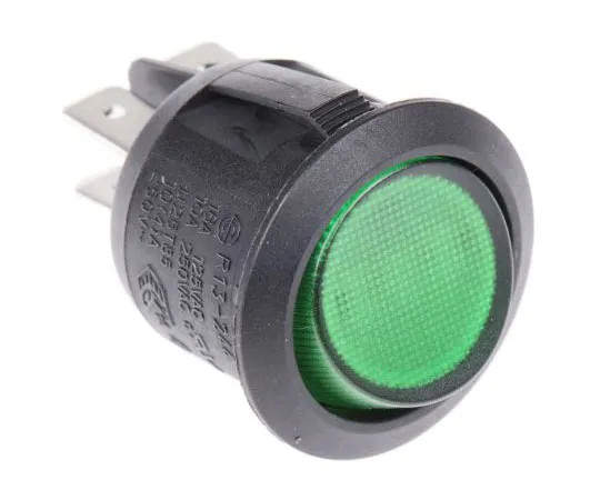 63-7615-39　Arcolectric Illuminated Double Pole Single Throw (DPST), Latching Rocker Switch Panel Mount　R13244BNAB
