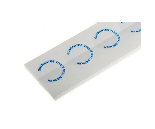 63-7552-15　RS PRO Adhesive Pre-Printed Adhesive Label-Guarantee Void If Seal Broken-. Quantity: 90　450-6372