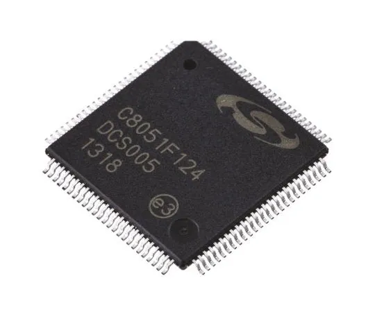 63-7612-05　Silicon Labs, 8bit 8051 Microcontroller, 50MHz, 128 kB Flash, 100-Pin TQFP　C8051F124-GQ