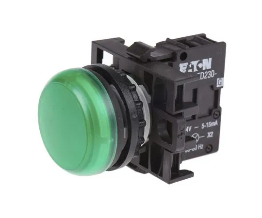 63-7554-97　Eaton M22 Series, Green Pilot Light Head, 22.5mm Cutout　78639223 & M22-L-G+M22-A+M22-LED230-G
