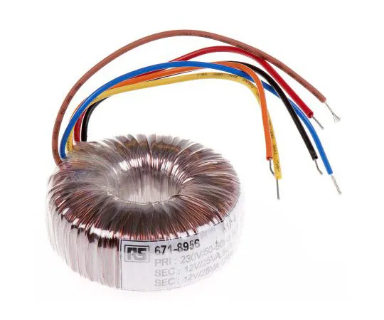 63-7671-09　2 Output Toroidal Transformer, 80VA, 2 x 18V ac　173-0131