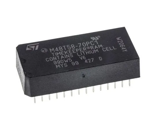 63-7691-88　STMicroelectronics M48T58-70PC1, Real Time Clock (RTC), 8192B RAM Parallel, 28-Pin PCDIP　M48T58-70PC1