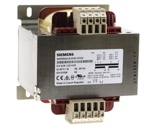 63-7572-80　Siemens 0.5kVA Isolating Transformer, 230V ac, 400V ac Primary 2 x, 115V ac Secondary　4AM4842-8JD40-0FA0