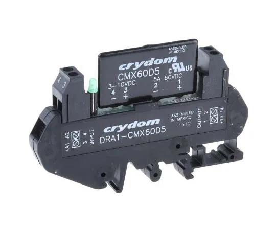 63-7713-16　Sensata / Crydom 5 A Solid State Relay, DC, DIN Rail, 60 V dc Maximum Load　DRA1-CMX60D5
