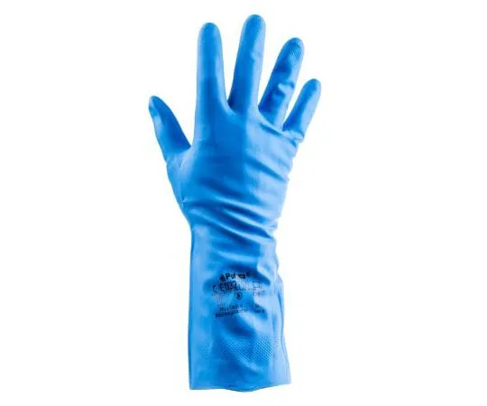63-7596-66　BM Polyco Nitrile Chemical Resistant Gloves, size 8, Blue　508-1903