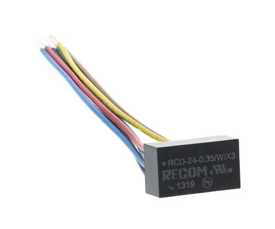63-7722-37　Recom RCD-24-0.35/W/X3, Constant Current 1-10 V, PWM LED Driver 12.25W 2 → 35V 0 → 300mA　RCD-24-0.35/W/X3