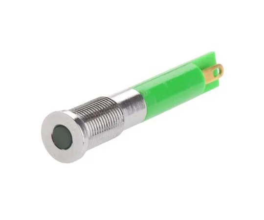 63-7708-38　RS PRO Green Indicator, 12 V dc, 6mm Mounting Hole Size, Solder Tab Termination, IP67　700-1564