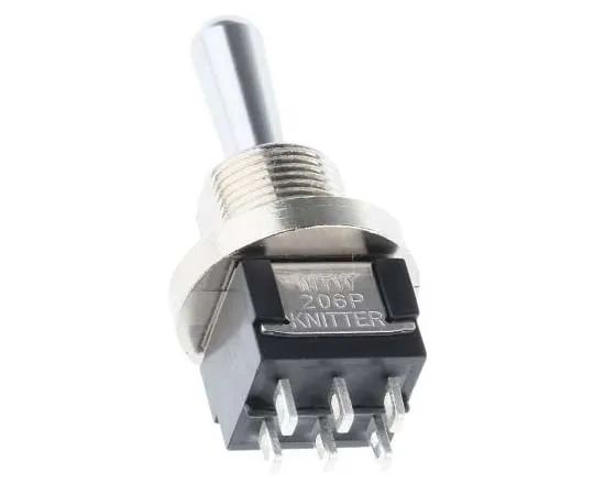 63-7714-04　KNITTER-SWITCH Double Pole Double Throw (DPDT) Toggle Switch, On-Off-On, Panel Mount　MTW206P