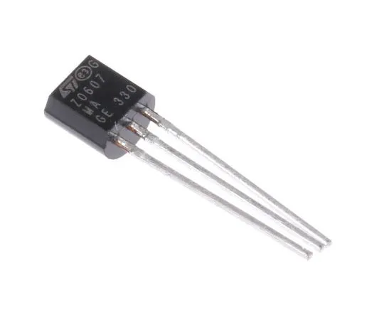 63-7580-33　Z00607MA 1BA2 0.8A, 600V, TRIAC, Gate Trigger 1.3V 7mA, 3-pin, Through Hole, TO-92 STMicroelectronics　Z00607MA 1BA2