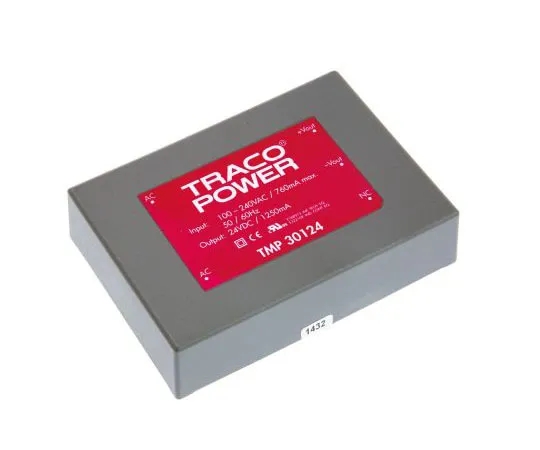 63-7654-64　TRACOPOWER 30W 1 Output Embedded Switch Mode Power Supply SMPS, 1.25A, 24V dc Encapsulated　TMP 30124