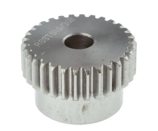 63-7607-29　RS PRO Stainless Steel 30 Teeth Spur Gear, 30mm Pitch Diam. , 25mm Hub Diam. , 8 → 16mm Bore Diam.　521-6761