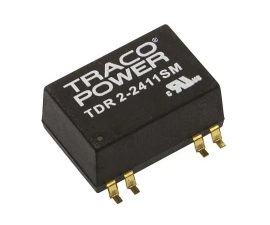 63-7724-77　TRACOPOWER TDR 2SM 2W Isolated DC-DC Converter Surface Mount, Voltage in 18 → 36 V dc, Voltage out 5V dc　TDR 2-2411SM