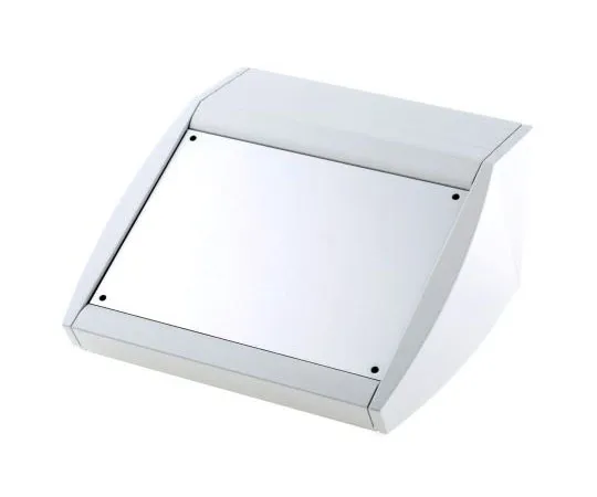 63-7586-40　METCASE Unidesk, Sloped Front, Aluminium, 200 x 200 x 21.6mm Desktop Enclosure, Grey　M5320105RS