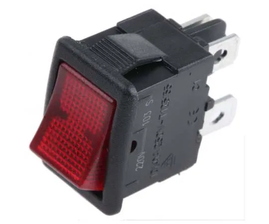 63-7723-82　ZF Illuminated Double Pole Single Throw (DPST), Latching Rocker Switch Panel Mount　LRA32H2BBREN