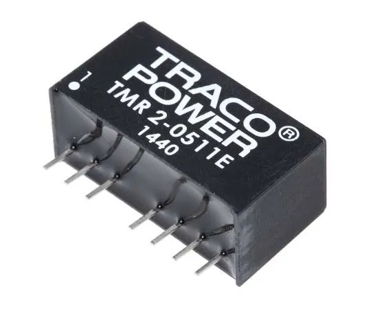 63-7724-49　TRACOPOWER TMR 2E 2W Isolated DC-DC Converter Through Hole, Voltage in 4.5 → 9 V dc, Voltage out 5V dc　TMR 2-0511E
