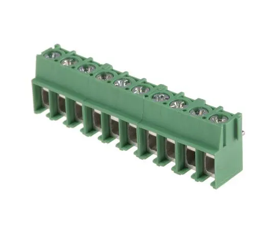 63-7650-89　Phoenix Contact PT 2.5/10-5.0-V PCB Terminal Block, 10 Way/Pole, Screw Terminals, 20 → 10 AWG Through Hole,　1987805