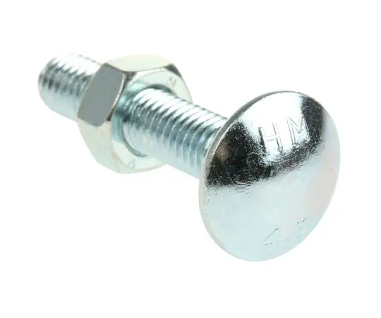 63-7601-93　Bright Zinc Plated Steel Coach Bolt, M8 x 40mm　512-1051