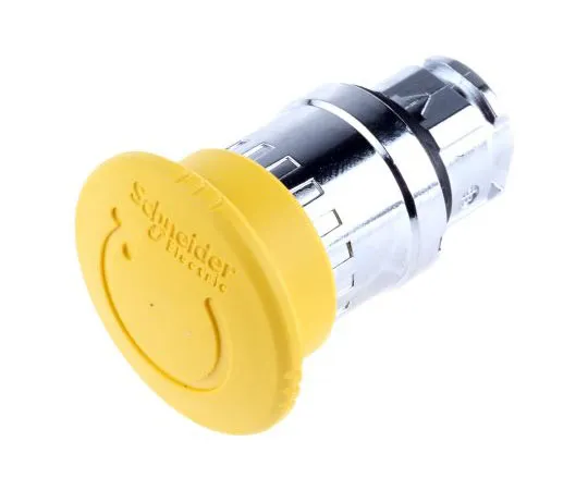 63-7631-89　Schneider Electric Harmony XB4 Series, Yellow Push Button Head, Turn to Release, 22mm Cutout　ZB4BS55