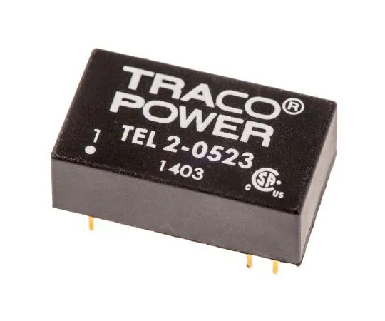 63-7599-79　TRACOPOWER TEL 2 2W Isolated DC-DC Converter Through Hole, Voltage in 4.5 → 9 V dc, Voltage out ±15V dc　TEL 2-0523