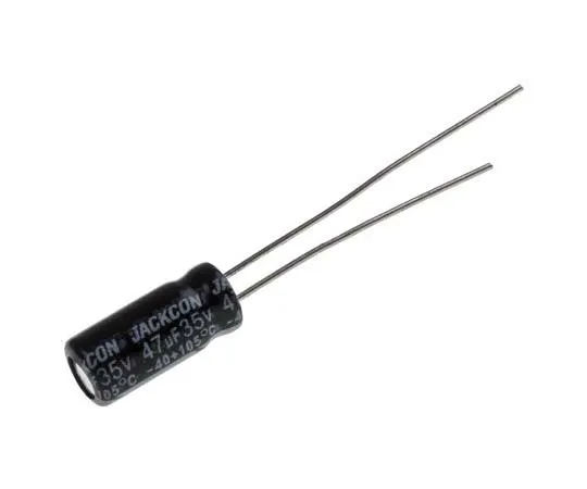 63-7737-02　RS PRO 47μF 35V dc Aluminium Electrolytic Capacitor, Through Hole 5 (Dia.) x 11mm +105°C 5mm 2mm 11mm　711-1242