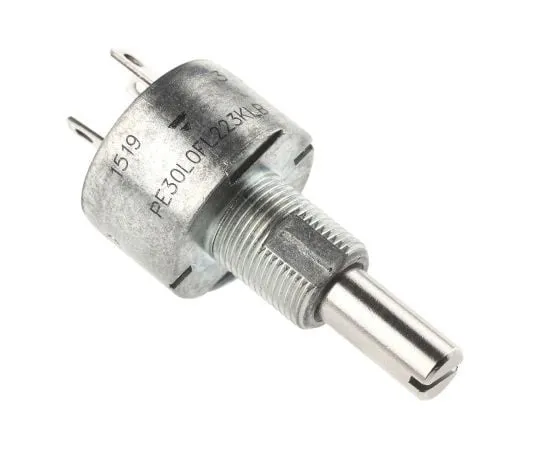 63-7987-37　Vishay 1 Gang Rotary Cermet Potentiometer with a 6 mm Dia. Shaft, 22kΩ, ±10%, 1.5W, Logarithmic PE30L0FL223KLB　PE30L0FL223KLB