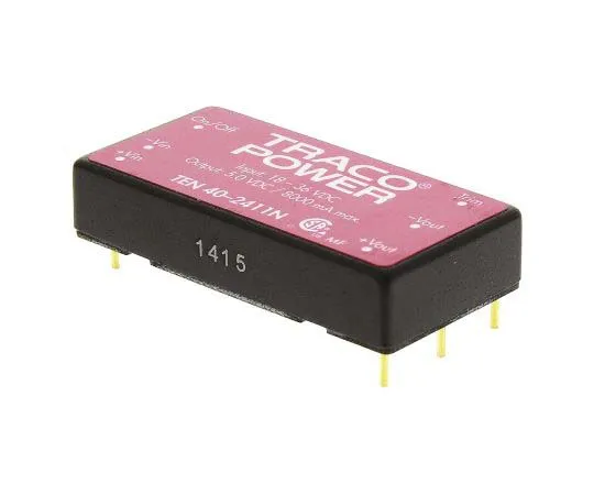 63-7773-72　TRACOPOWER TEN 40N 40W Isolated DC-DC Converter Through Hole, Voltage in 18 → 36 V dc, Voltage out 5V dc　TEN 40-2411N