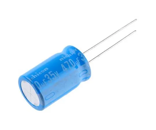 63-7814-68　Nichicon 470μF 35V dc Aluminium Electrolytic Capacitor, Through Hole 12.5 x 20mm +125°C 12.5mm 5mm　UBT1V471MHD8