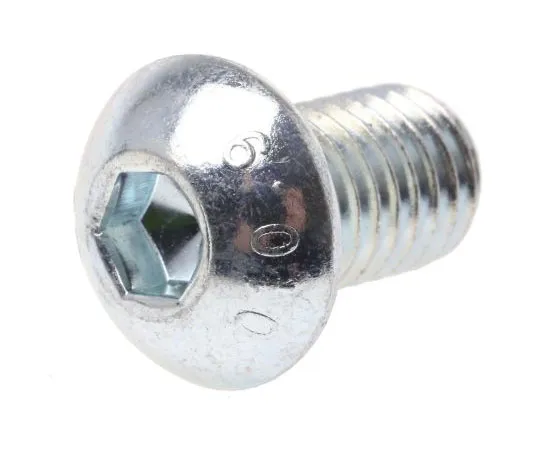 63-8028-36　RS PRO M10 x 16mm Hex Socket Button Screw Bright Zinc Plated Steel　822-9218