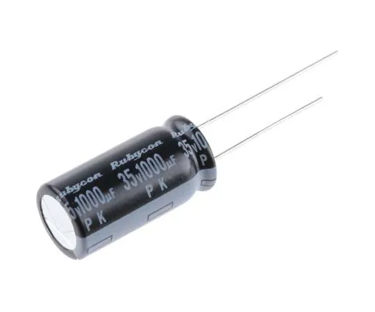 63-7818-11　Rubycon 1000μF 35V dc Aluminium Electrolytic Capacitor, Through Hole 10 (Dia.) x 20mm +85°C 10mm 5mm　35PK1000MEFC10X20