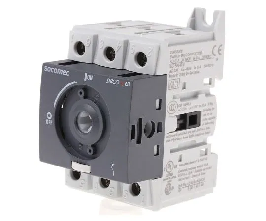 63-7970-45　3 Pole DIN Rail Non F***d Isolator Switch, NO/3NC (Auxiliary), 63 A, 30 kW　2200 3006