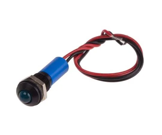 63-7761-67　RS PRO Blue Indicator, 220 V ac, 8mm Mounting Hole Size, Lead Wires Termination, IP67　723-9696