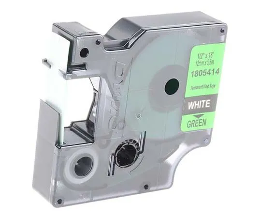 63-7795-06　Dymo White on Green Label Printer Tape, 12 mm Width, 18 ft Length　1805414