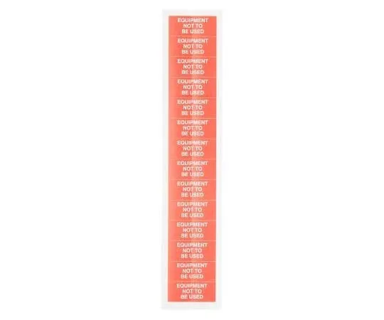 63-7809-30　RS PRO Adhesive Pre-Printed Adhesive Label-Equipment Not To Be Used-. Quantity: 140　758-7992