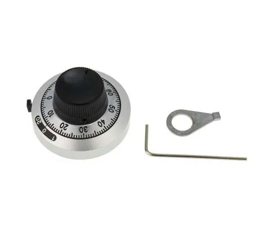 63-7778-24　Bourns Potentiometer Knob, Dial Type, 46mm Knob Diameter, Black, Chrome, 6.35mm Shaft　H-46-6A-1