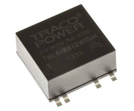 63-7773-19　TRACOPOWER THL 6WISM 6W Isolated DC-DC Converter Surface Mount, Voltage in 9 → 36 V dc, Voltage out 12V dc　THL 6-2412WISM