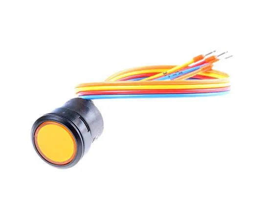 63-7814-88　EAO Single Pole Single Throw (SPST) Momentary Yellow LED Push Button Switch, IP67, 22.5 (Dia.)mm, Panel Mount, 24V dc　K84-603.4709S