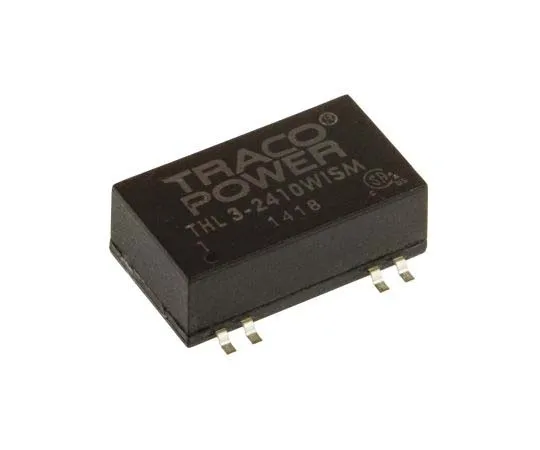63-7772-93　TRACOPOWER THL 3WISM 3W Isolated DC-DC Converter Surface Mount, Voltage in 9 → 36 V dc, Voltage out 3.3V dc　THL 3-2410WISM