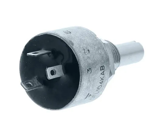 63-7987-29　Vishay 1 Gang Rotary Cermet Potentiometer with a 6 mm Dia. Shaft, 100kΩ, ±10%, 0.9W, Linear PE30L0FL104KAB　PE30L0FL104KAB