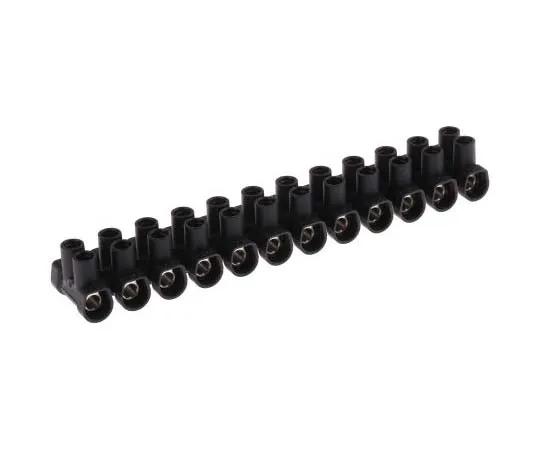 63-7748-32　CAMDENBOSS CTSOS433/12BK/RS Terminal Strip, Straight, 12way M3, 2 Row, 41A, 450 V ac, length 118mm, Black　CTSOS433/12BK/RS