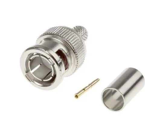 63-7779-80　RS Pro Straight 75Ω Cable Mount BNC Connector, Plug, Nickel, Crimp Termination, BELDEN 1505A　738-5866