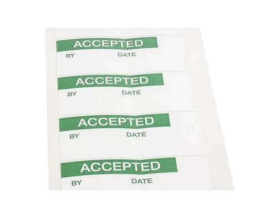 63-7809-32　RS PRO Adhesive Pre-Printed Adhesive Label-Accepted-. Quantity: 140　758-7999