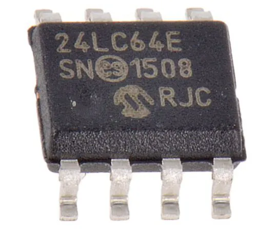63-8029-86　Microchip, 64kB EEPROM Memory, 900ns 8-Pin SOIC Serial-2 Wire, Serial-I2C　24LC64-E/SN
