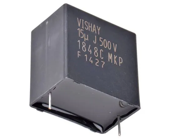 63-8030-87　Vishay 15μF Polypropylene Capacitor PP 500V dc ±5% Tolerance Through Hole MKP1848C DC-Link Series　MKP1848C61550JK2
