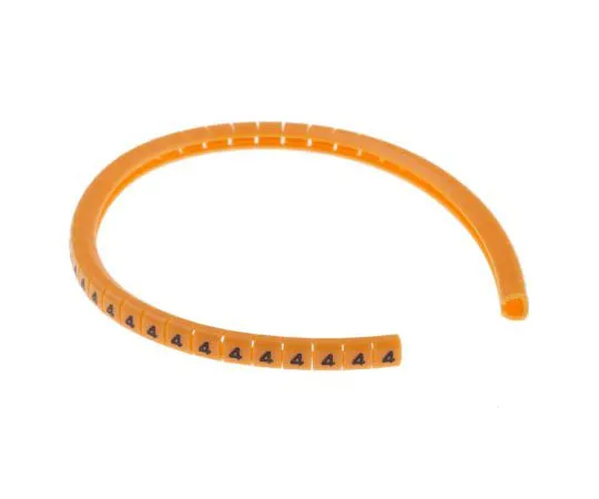 63-8016-32　RS Pro Snap On Cable Marker, Pre-printed 4 Black on Orange 3 → 3.4mm Dia. Range　812-1262