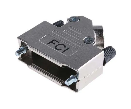 63-7784-24　Amphenol FCI 8655MHR Series Die Cast Zinc Angled D-sub Connector Backshell, 15 Way, Strain Relief　8655MHRA1502KLF