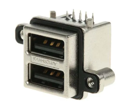 63-7763-53　Amphenol MUSB Series, Dual Port Right Angle Through Hole, Version Type A Type A USB Connector, Receptacle　MUSBC11130