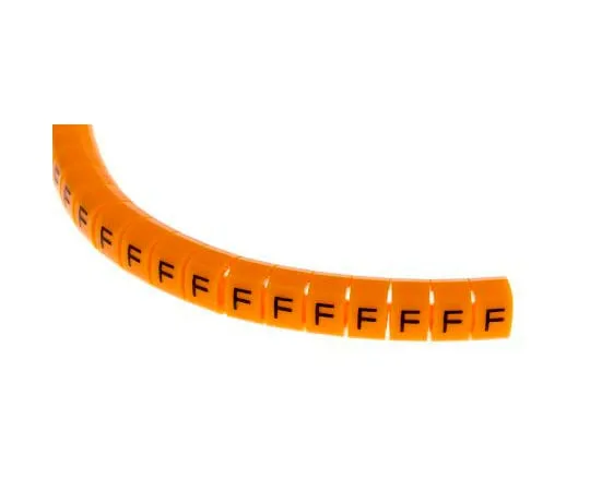 63-8016-56　RS Pro Snap On Cable Marker, Pre-printed F Black on Orange 4 → 5mm Dia. Range　812-1442