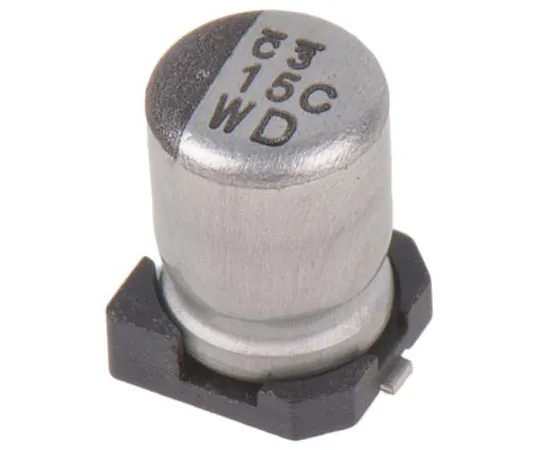 63-8040-16　Nichicon 15μF 16V dc Aluminium Electrolytic Capacitor, Surface Mount 4 (Dia.) x 5.8mm +105°C 4mm 1mm　UWD1C150MCL1GS