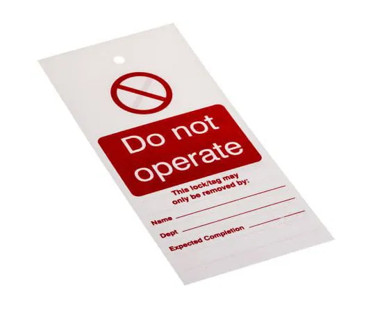 63-7990-23　1 x 'Do Not Operate' Lockout Tag, 160 x 75mm　792-4509
